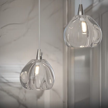 Excelis Modern Silver Crystal Chandelier – Stainless Steel with Clear Crystals Hanging Mount