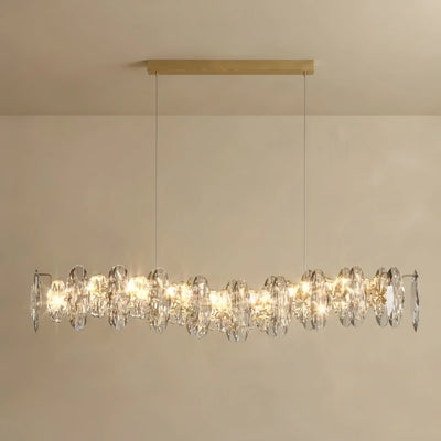 Excelis Luxury Crystal Pendant – Gold & Smoky Grey with Clear Crystals 