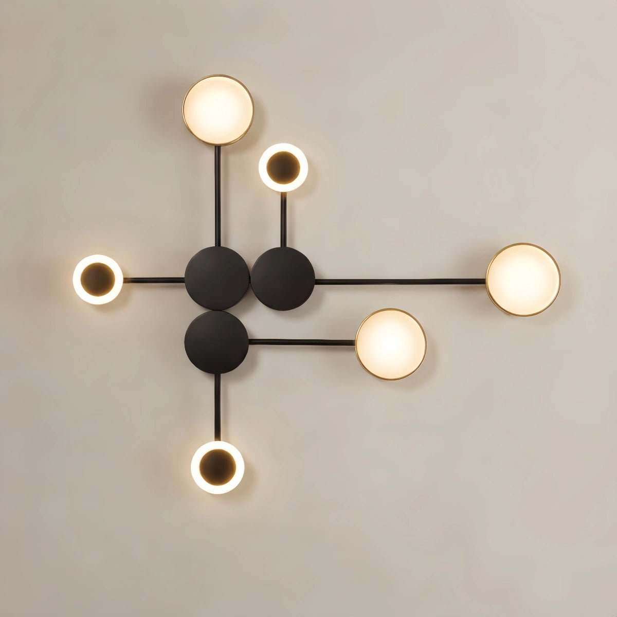 Minimalist Linear Node Wall Light – Glowing Dots for Modern Interiors
