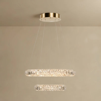 Tiered Crystal Chandelier – K9 Crystals Gold Finish Celestial Glow