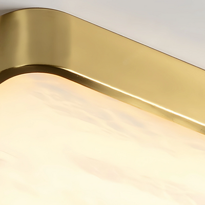 Excelis Luxury Square Alabaster Ceiling Light – Solid Brass Brushed Gold for Bedroom