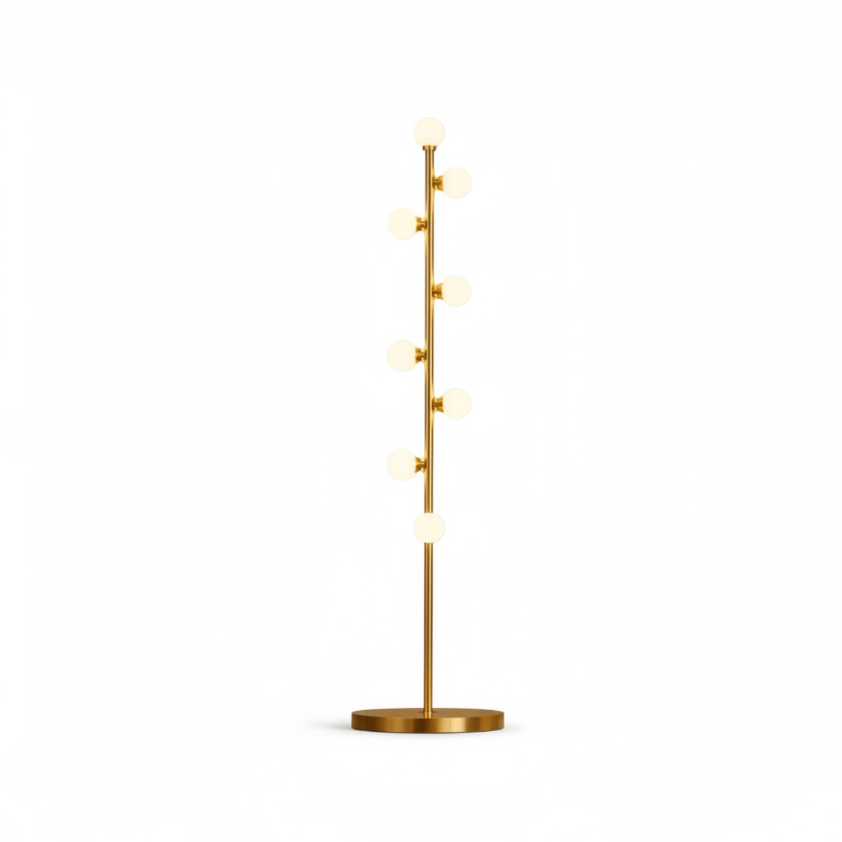Excelis Pearl Necklace Floor Lamp – Gold Stem Staggered Bulbs Elegance Living Room