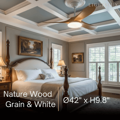 Zenno Modern Wood Ceiling Fan Light