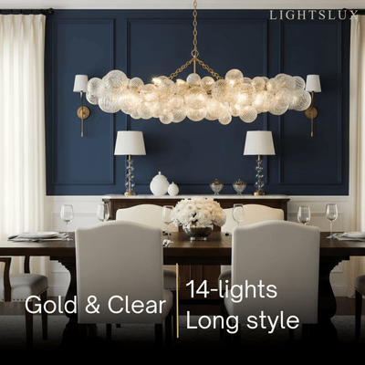 Modern Chandelier – Bubble Etched Glass 