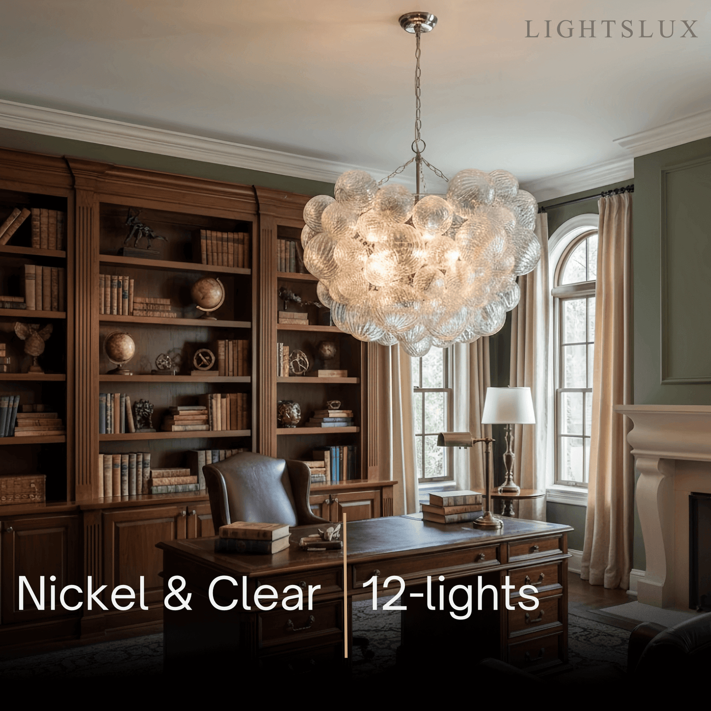 Modern Chandelier – Bubble Etched Glass 