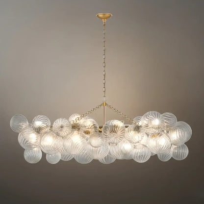 Modern Chandelier – Bubble Etched Glass 