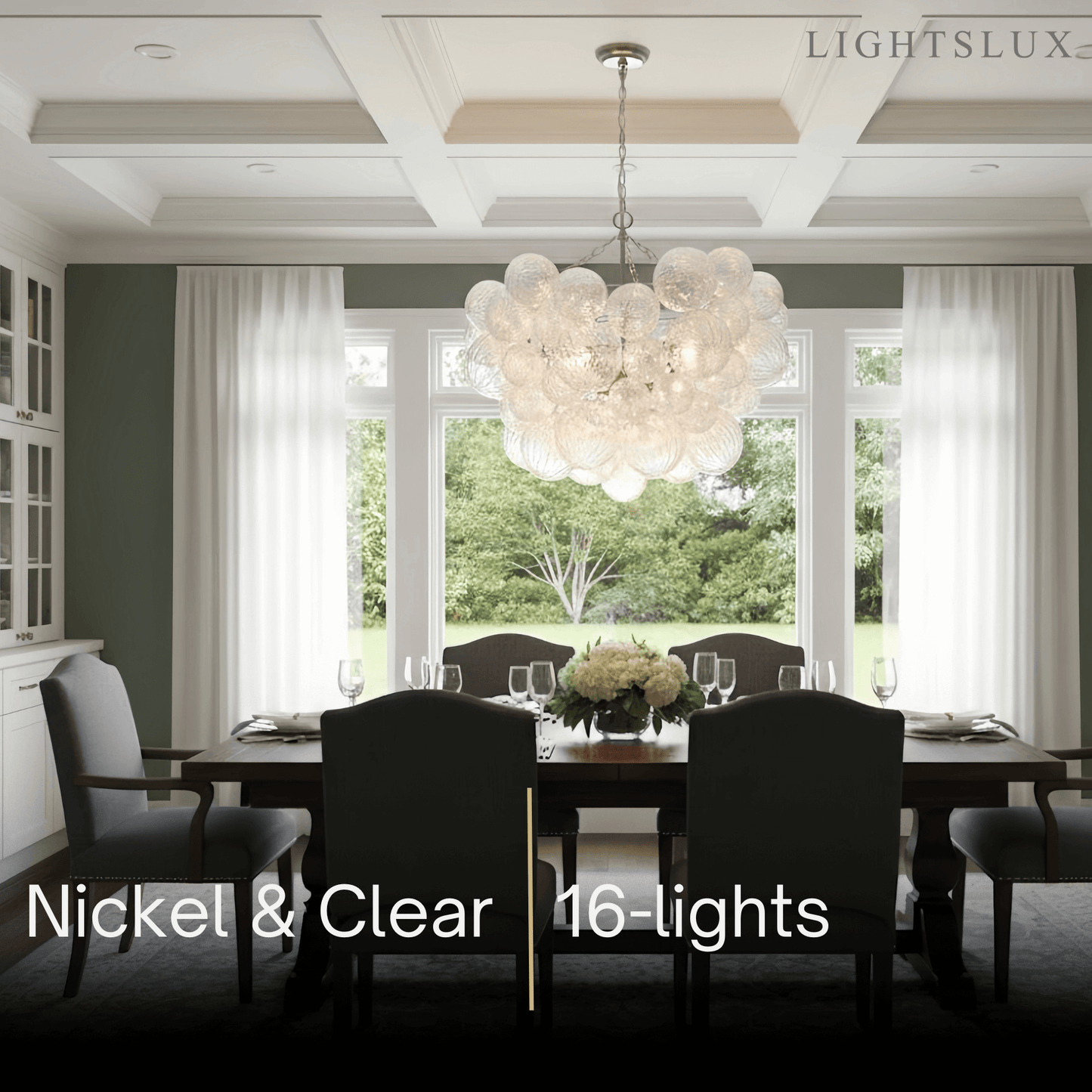 Modern Chandelier – Bubble Etched Glass 