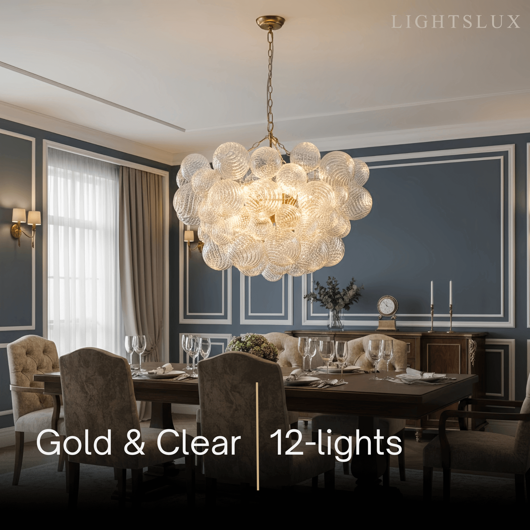 Modern Chandelier – Bubble Etched Glass 