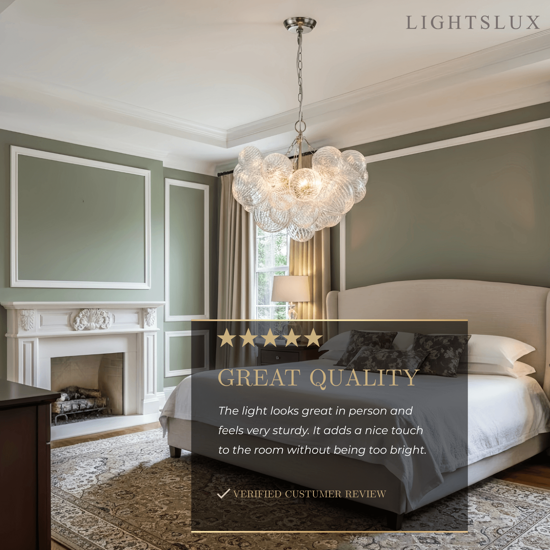 Modern Chandelier – Bubble Etched Glass 