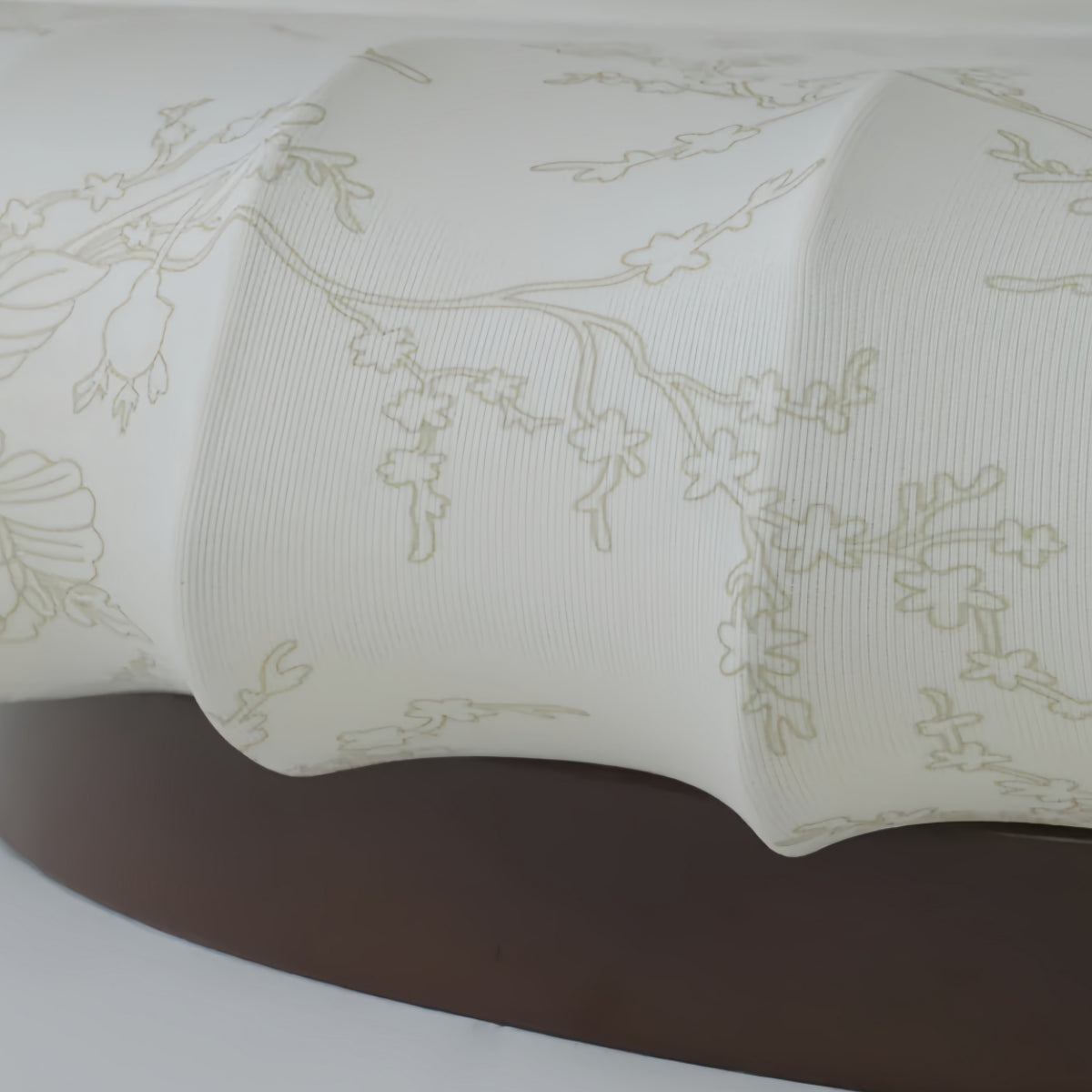 Modern Ceiling Light – Fabric Petal Floral Pattern Wood Accents