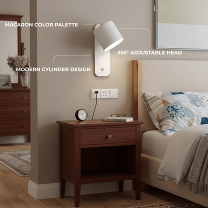 Modern Wall Lamp – Rotatable Cylinder Macaron Color Palette