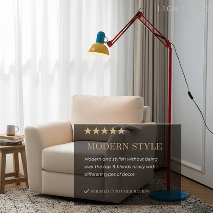Modern Multi-Joint Floor Lamp — Adjustable Blue Red Yellow 