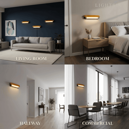 Vintage Industrial Wall Light — Amber Metal Tubular LED