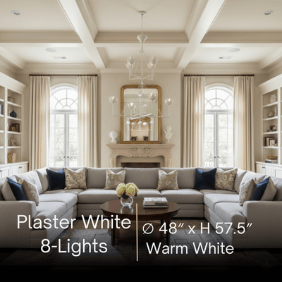 Modern Lotus Chandelier — Curved Petal Shades & Brass Frame