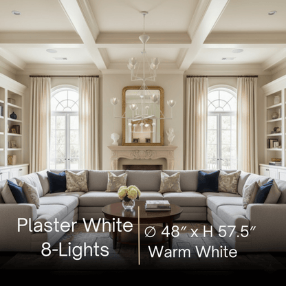 Modern Lotus Chandelier — Curved Petal Shades & Brass Frame