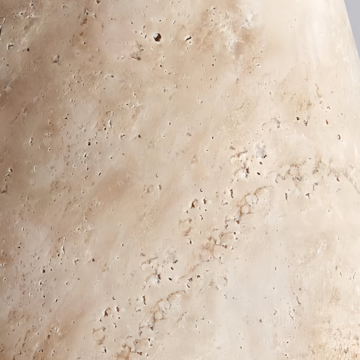 Organic Modern Pendant Light — Textured Stone Resin & Wood Accent