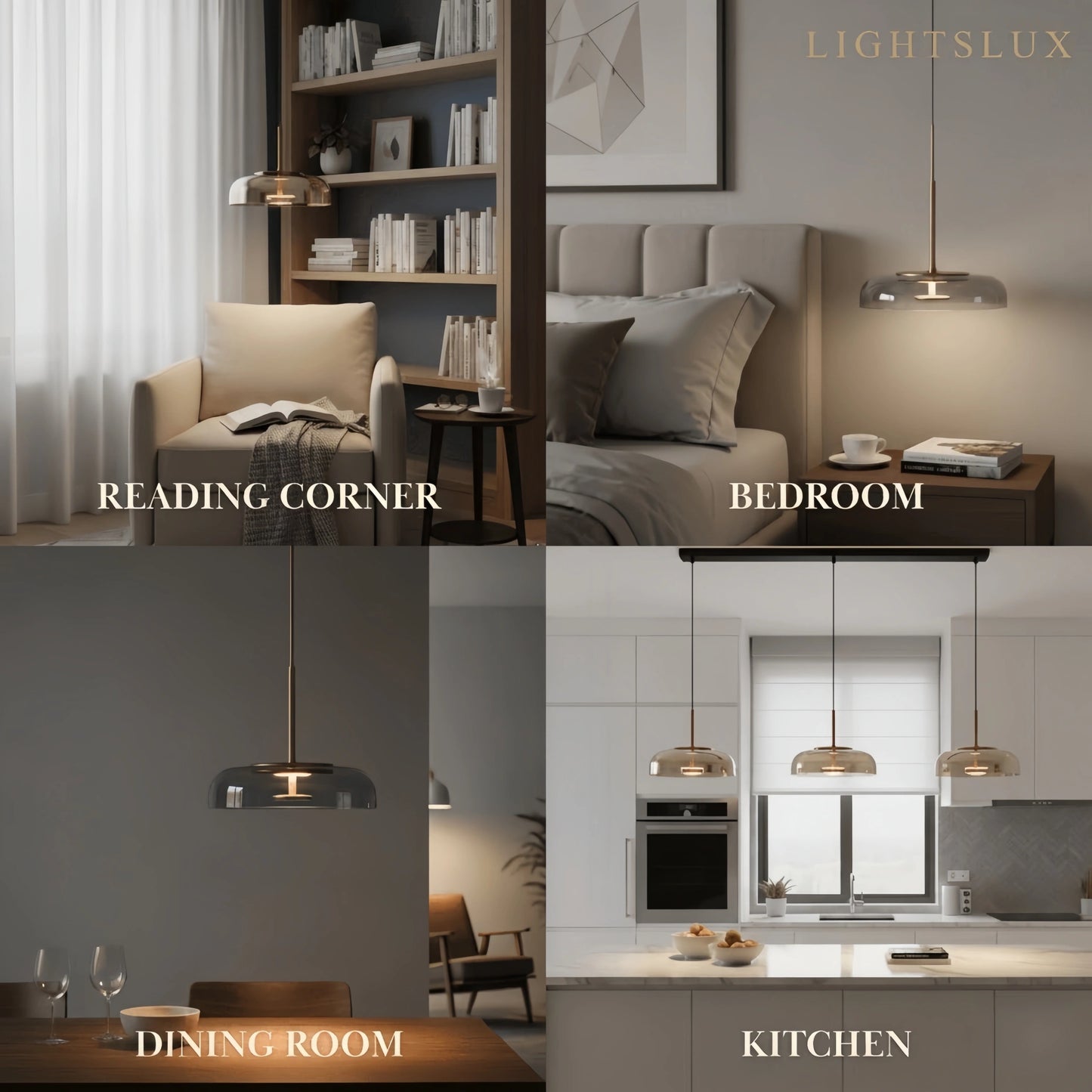 Scandinavian Pendant Lamp — Clear Glass Sphere & Brass Accent