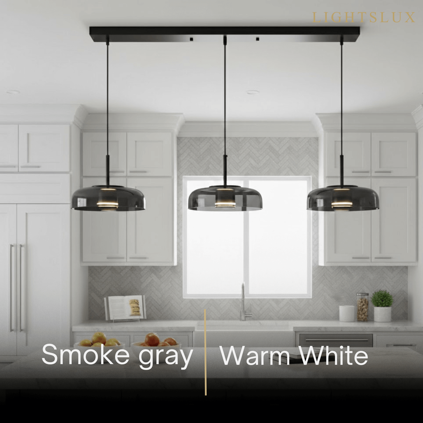 Pendant Lamp — Clear Glass Sphere & Brass Accent for Kitchen Island