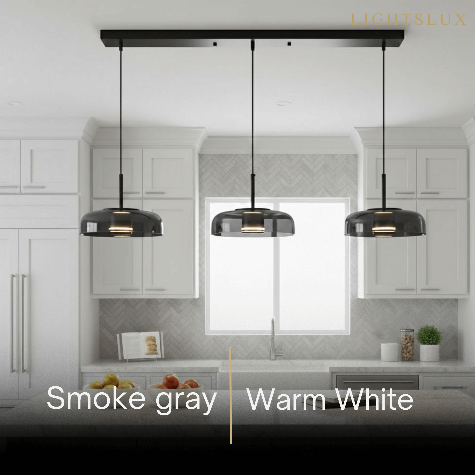 Pendant Lamp — Clear Glass Sphere & Brass Accent for Kitchen Island