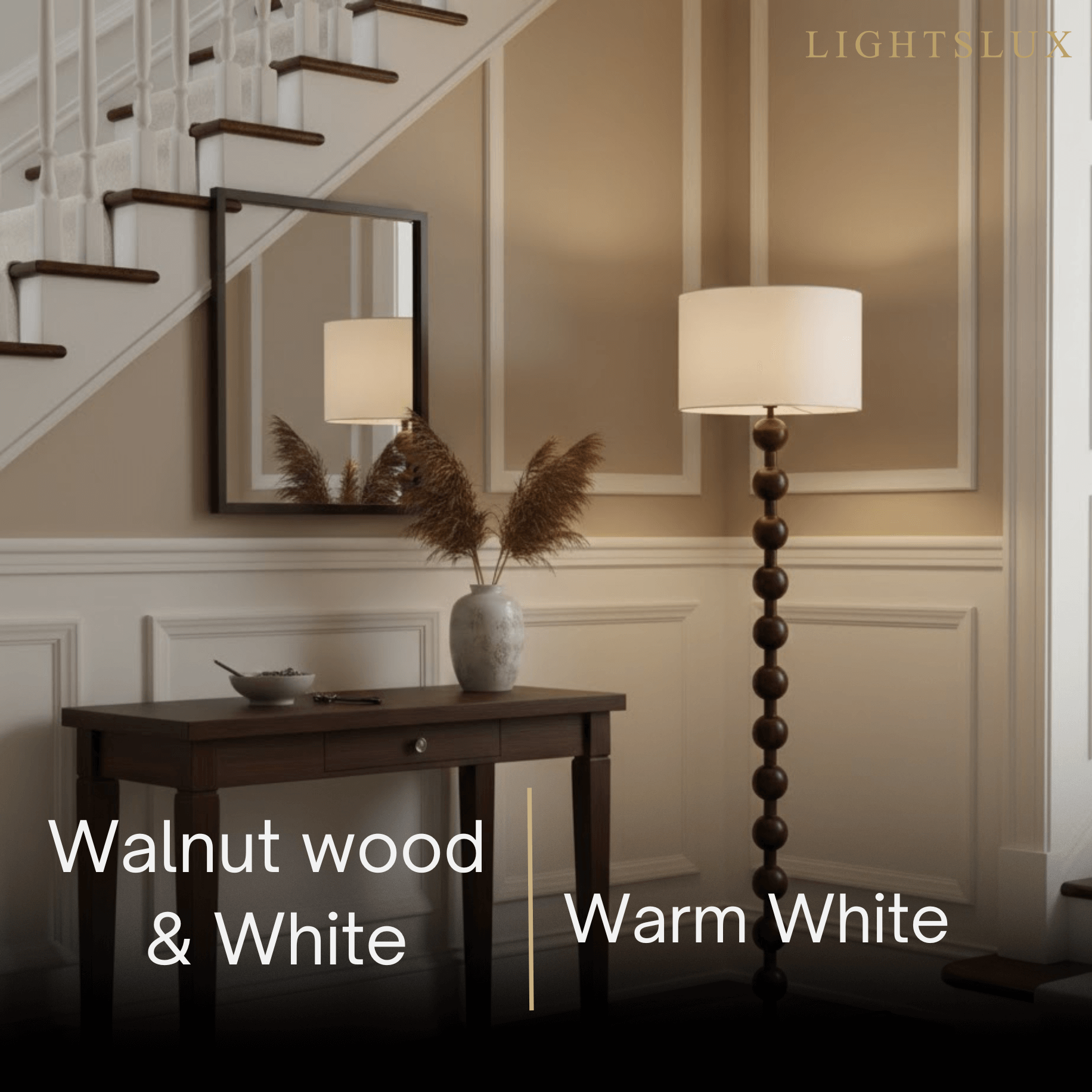 Solid Ash Wood Floor Lamp 