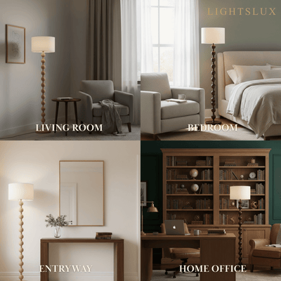 Solid Ash Wood Floor Lamp 