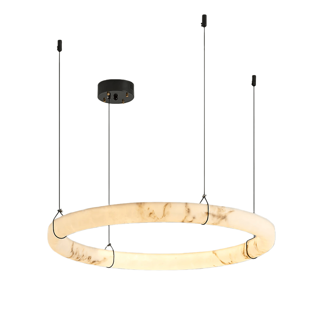 Modern Alabaster Ring Pendant Lamp 