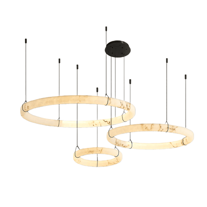 Modern Alabaster Ring Pendant Lamp 