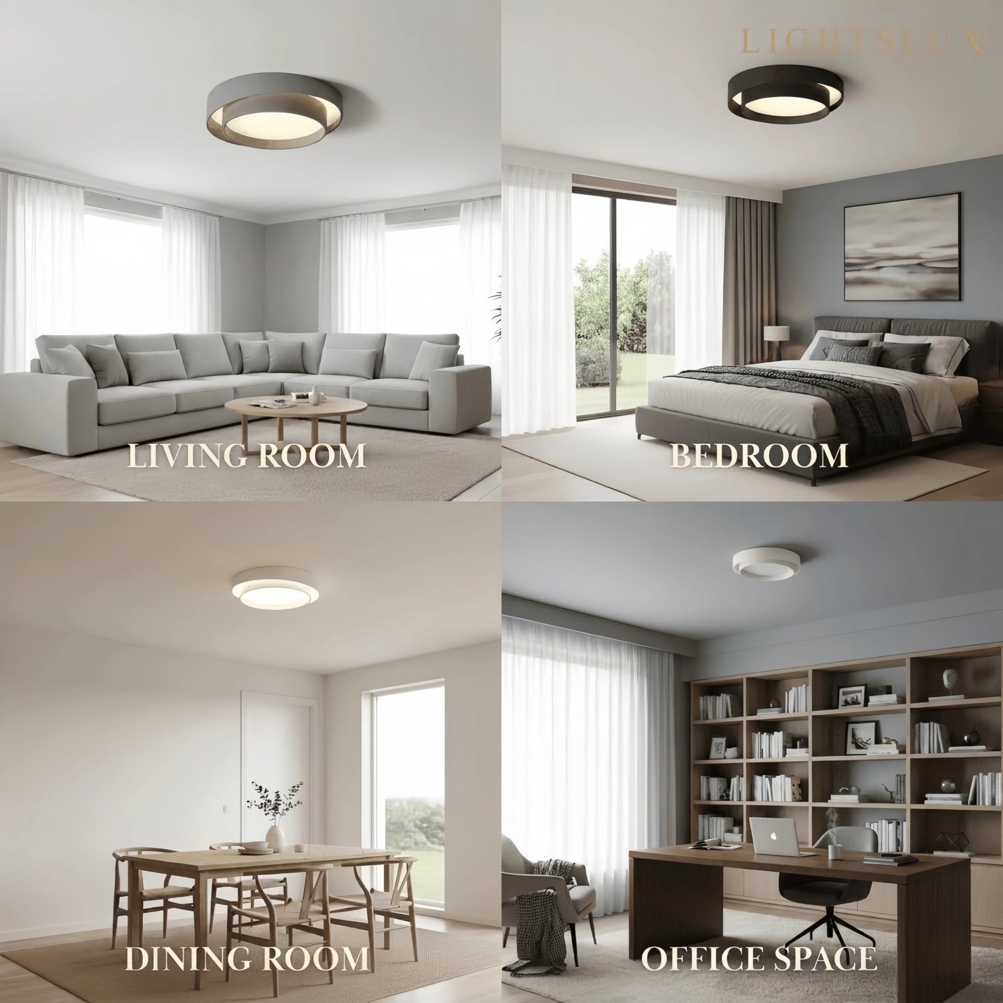 Contemporary Cylinder Ceiling Light — Matte Neutral LED