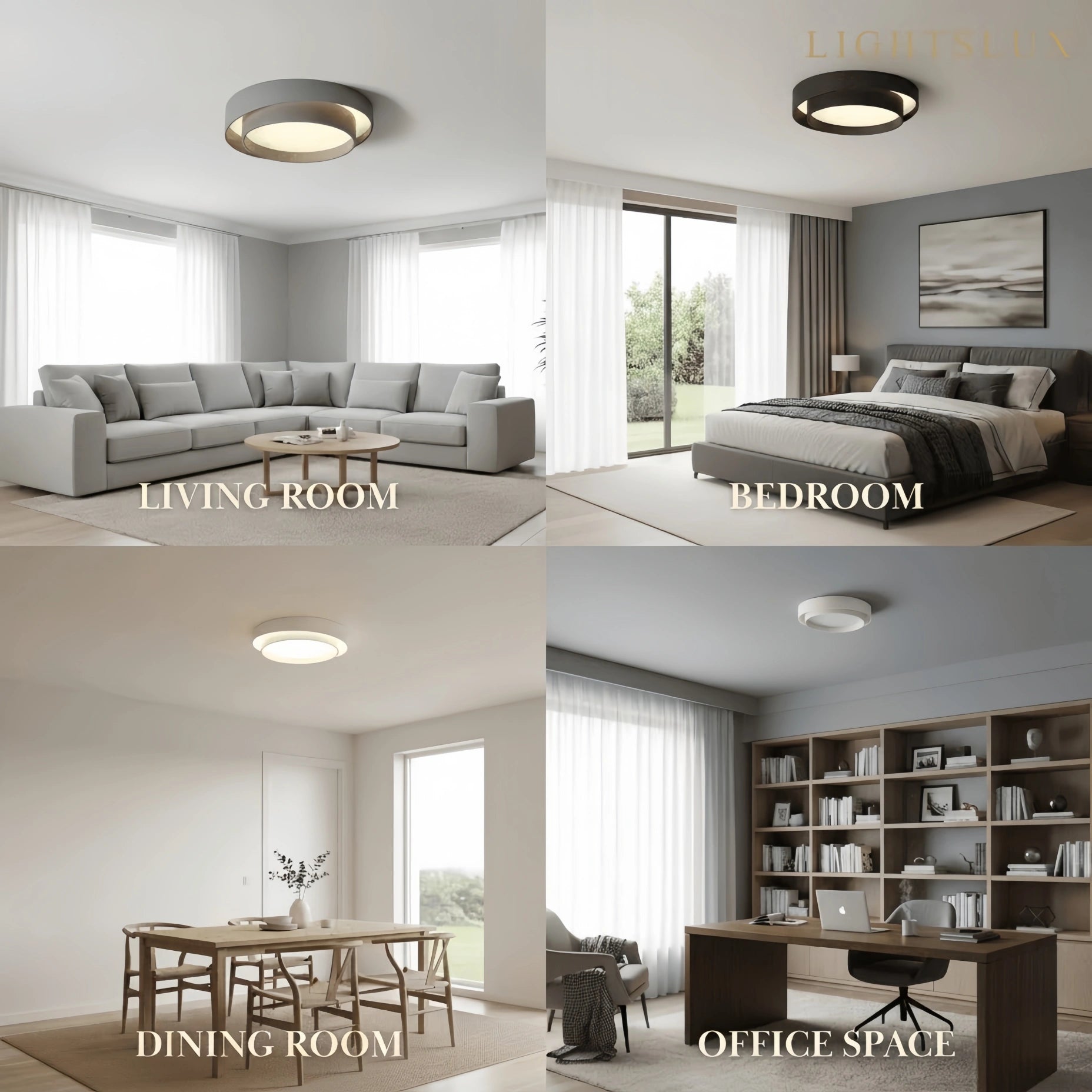Contemporary Cylinder Ceiling Light — Matte Neutral LED