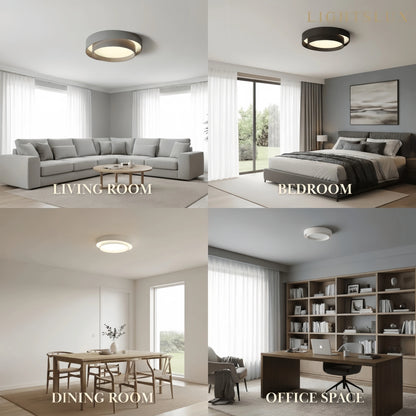 Contemporary Cylinder Ceiling Light — Matte Neutral LED