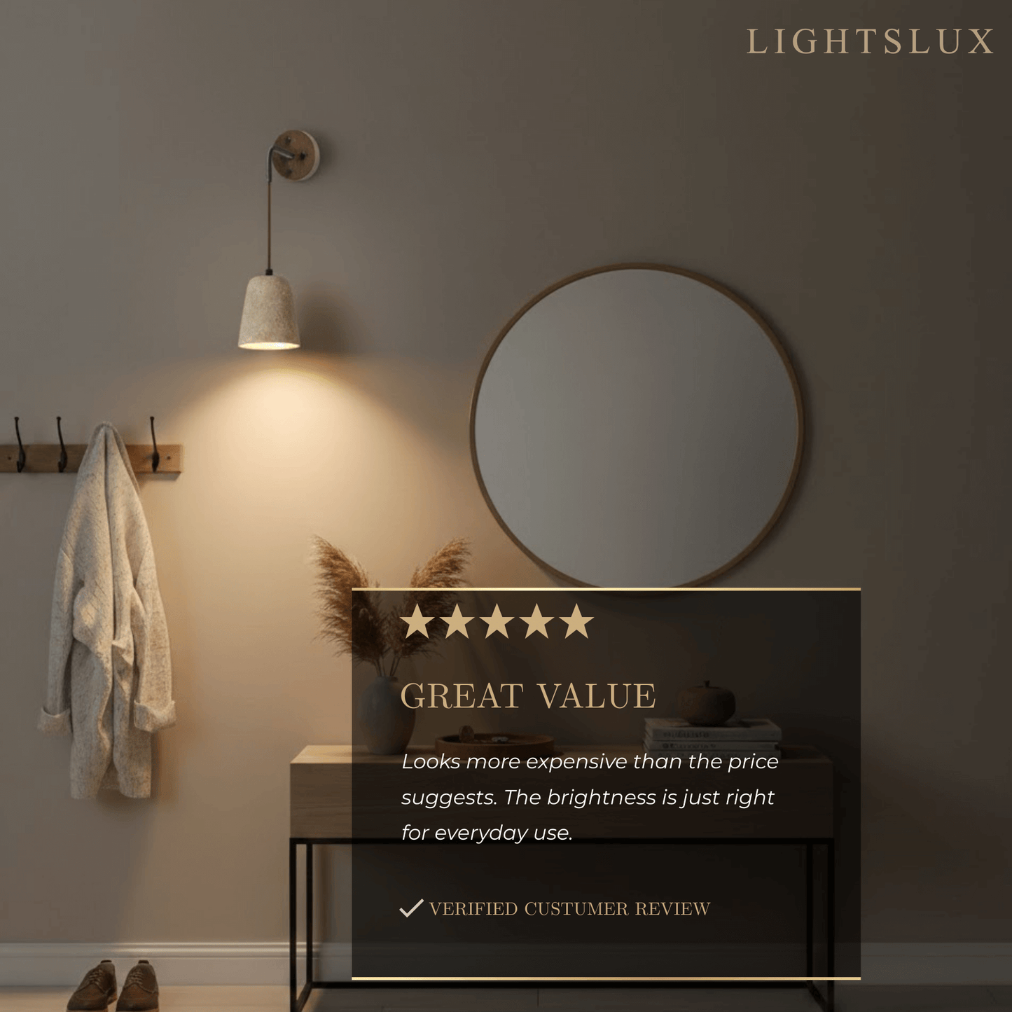 Wall Lamp — Travertine Shade Walnut Wood Socket for Bedside