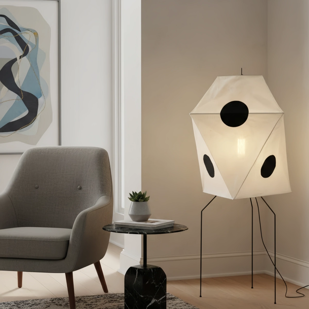 Japanese Rice Paper Floor Lamp