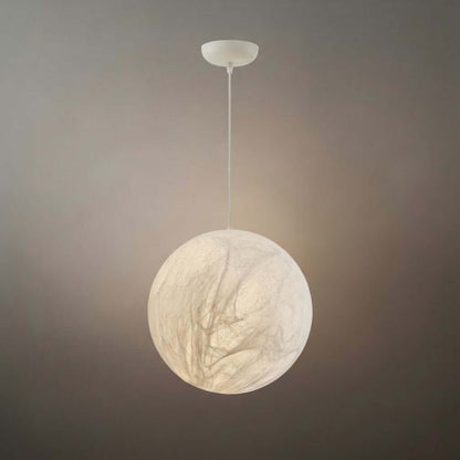 Pendant Light – Mulberry Silk White Globe Ceiling Lamp for Living Room