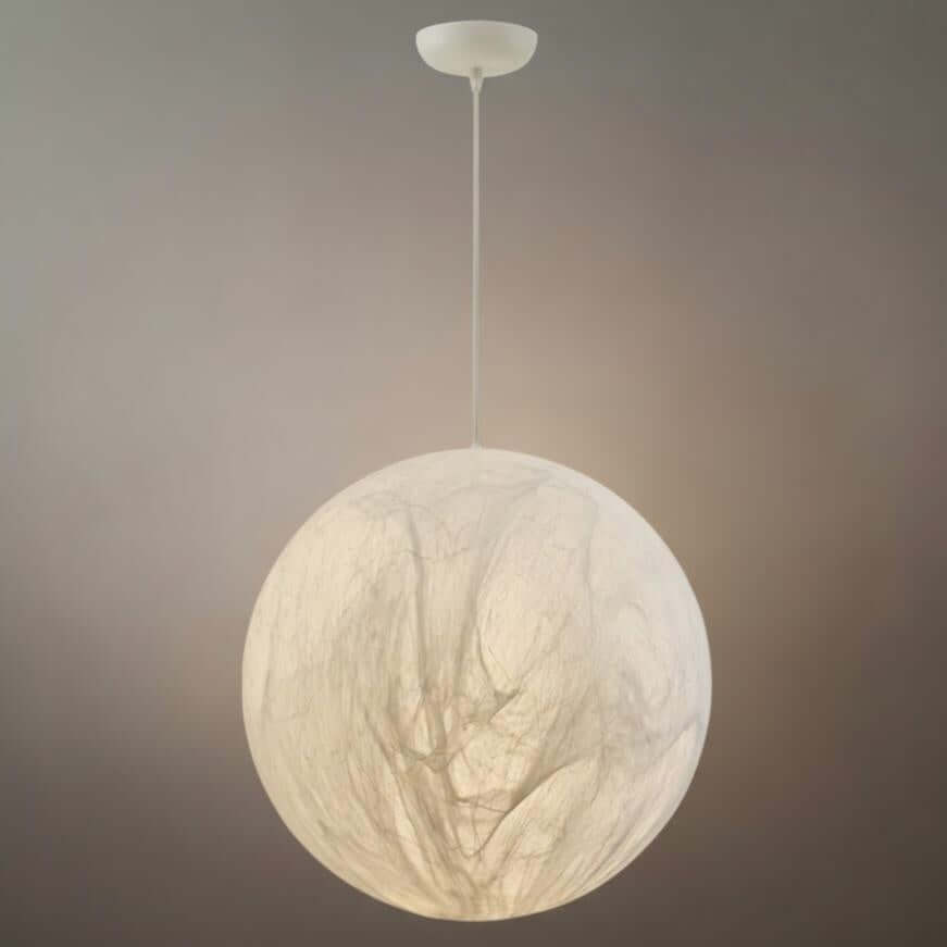 Pendant Light – Mulberry Silk White Globe Ceiling Lamp for Living Room
