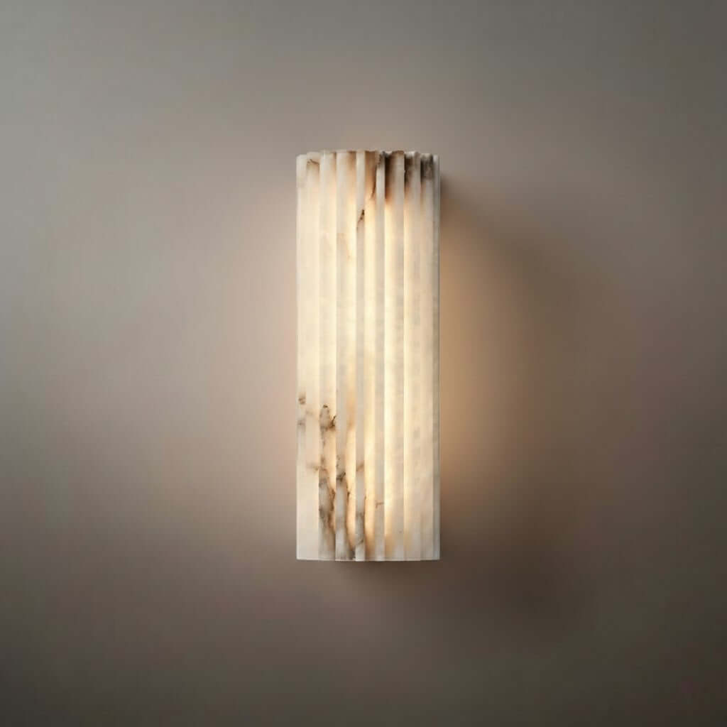 Modern Alabaster Wall Light – White Natural Stone LED Wall Lamp for Living Room