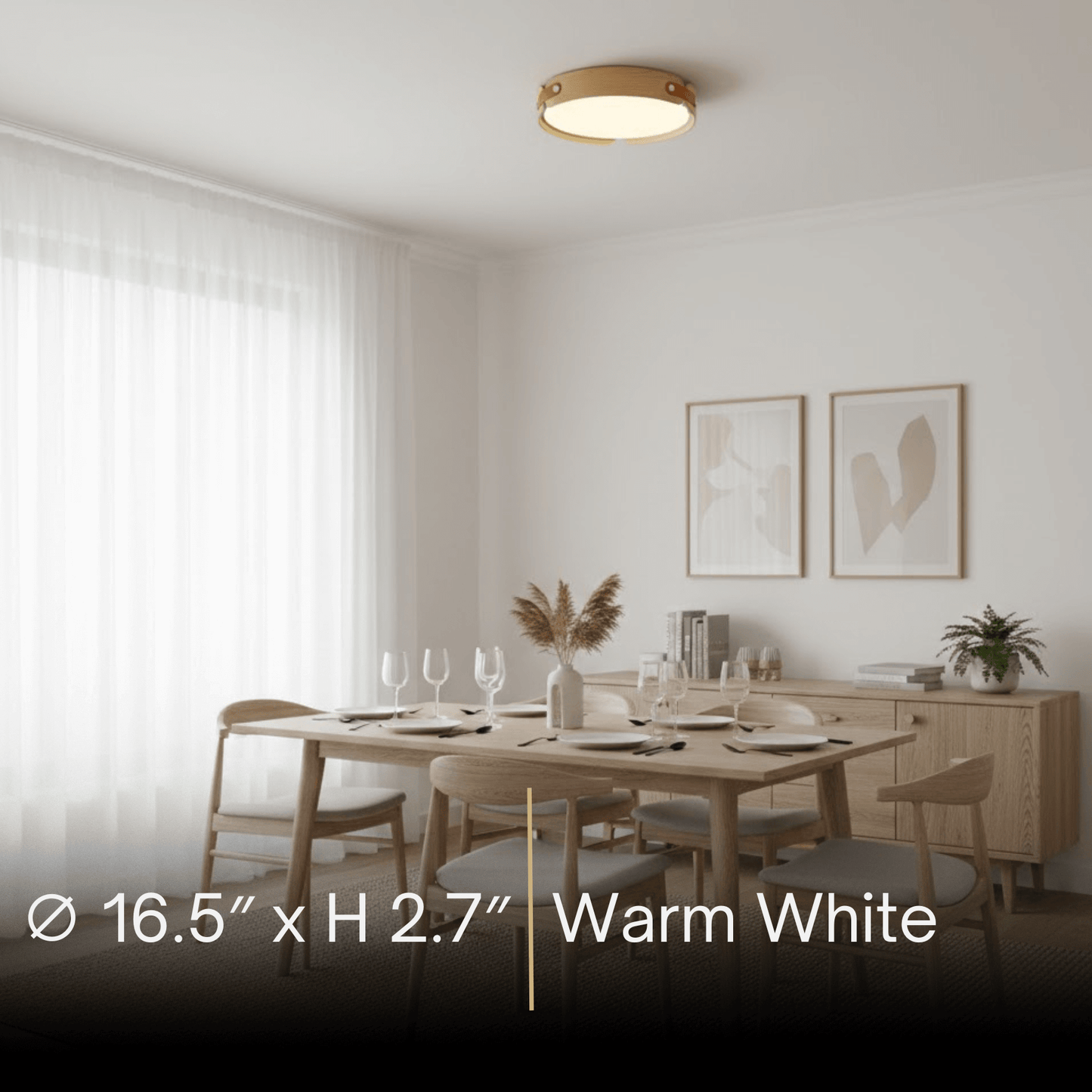 Wabi-Sabi Wood Ceiling Light – Modern LED Flush Mount Lamp in Walnut for Bedroom