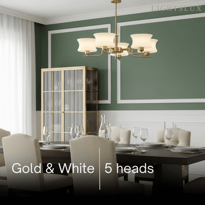 Vintage Chandelier – Gold or Chrome Glass Ceiling Light