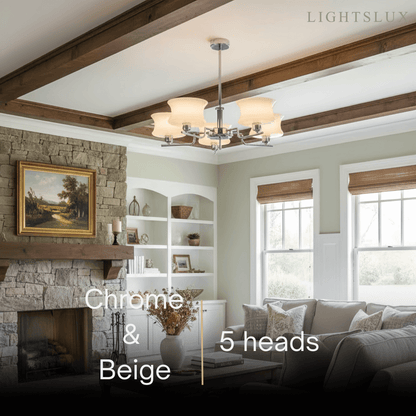 Vintage Chandelier – Gold or Chrome Glass Ceiling Light