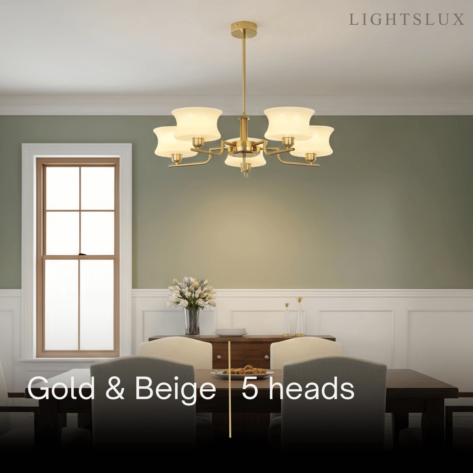 Vintage Chandelier – Gold or Chrome Glass Ceiling Light
