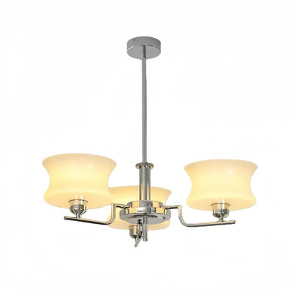 Vintage Chandelier – Gold or Chrome Glass Ceiling Light for Dining Room