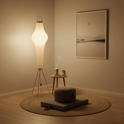 Japanese Floor Lamp – Mulberry Paper Lantern Light 