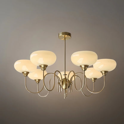 Modern Glass Chandelier – Gold or Chrome Multi-Light Ceiling Lamp