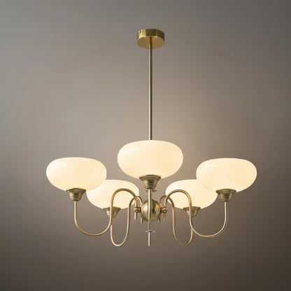 Modern Glass Chandelier – Gold or Chrome Multi-Light Ceiling Lamp