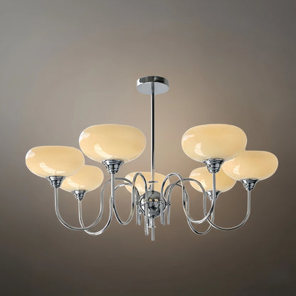 Modern Glass Chandelier – Gold or Chrome Multi-Light Ceiling Lamp