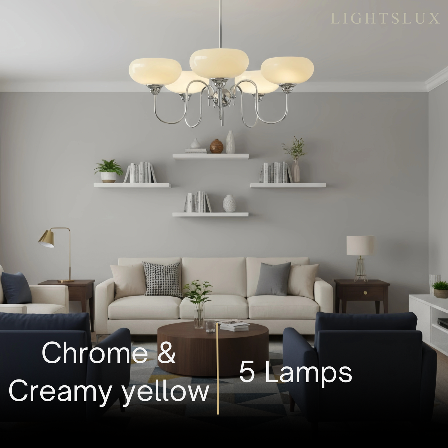 Modern Glass Chandelier – Gold or Chrome Multi-Light Ceiling Lamp