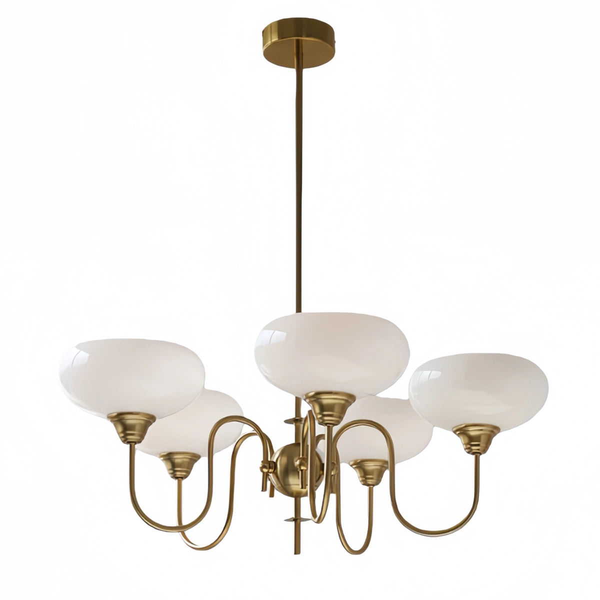 Modern Glass Chandelier – Gold or Chrome Multi-Light Ceiling Lamp