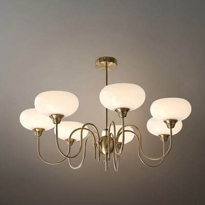 Modern Glass Chandelier – Gold or Chrome Multi-Light Ceiling Lamp