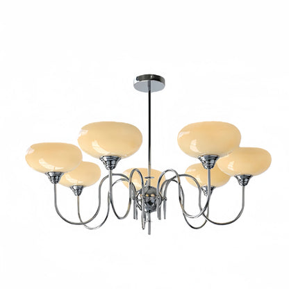 Modern Glass Chandelier – Gold or Chrome Multi-Light Ceiling Lamp