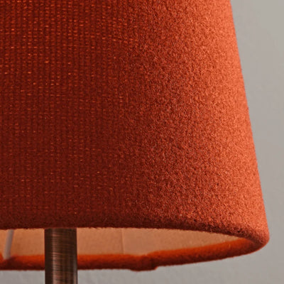 Mid-Century Wall Sconce – Fabric Shade and Wood Wall Light in Bronze for Bedroom