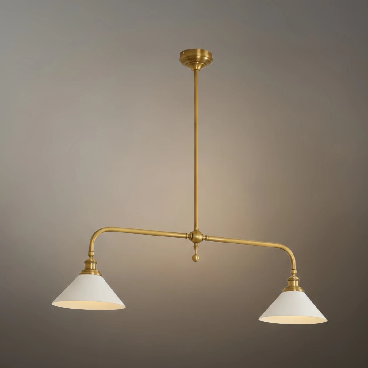 Modern Brass Pendant Light – White Ceramic Island Chandelier